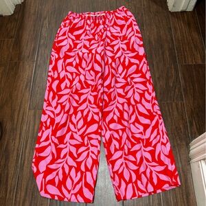 A New Day Red and Pink Patterned Coverup Pants